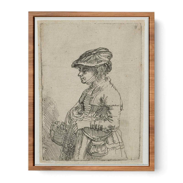 Girl With A Basket Painting