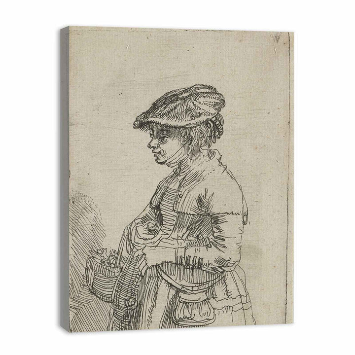 Girl With A Basket Painting