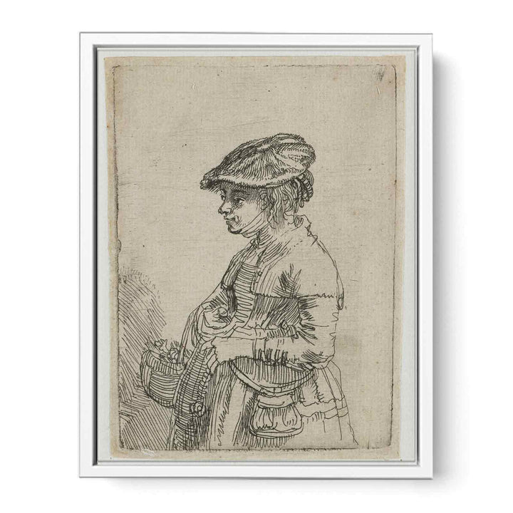 Girl With A Basket Painting