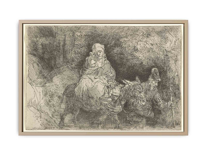 The Flight into Egypt Crossing a Brook Painting