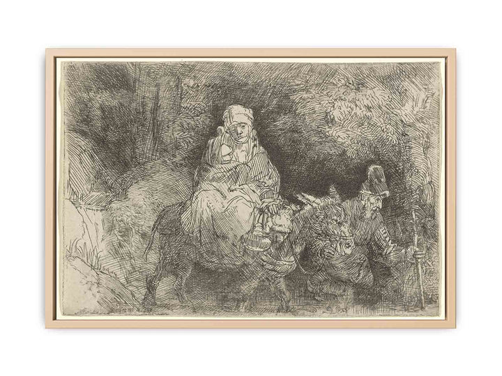 The Flight into Egypt Crossing a Brook Painting