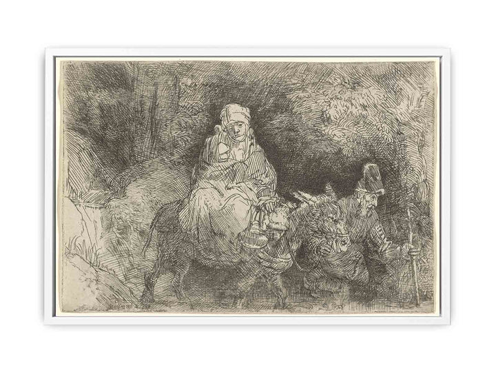 The Flight into Egypt Crossing a Brook Painting