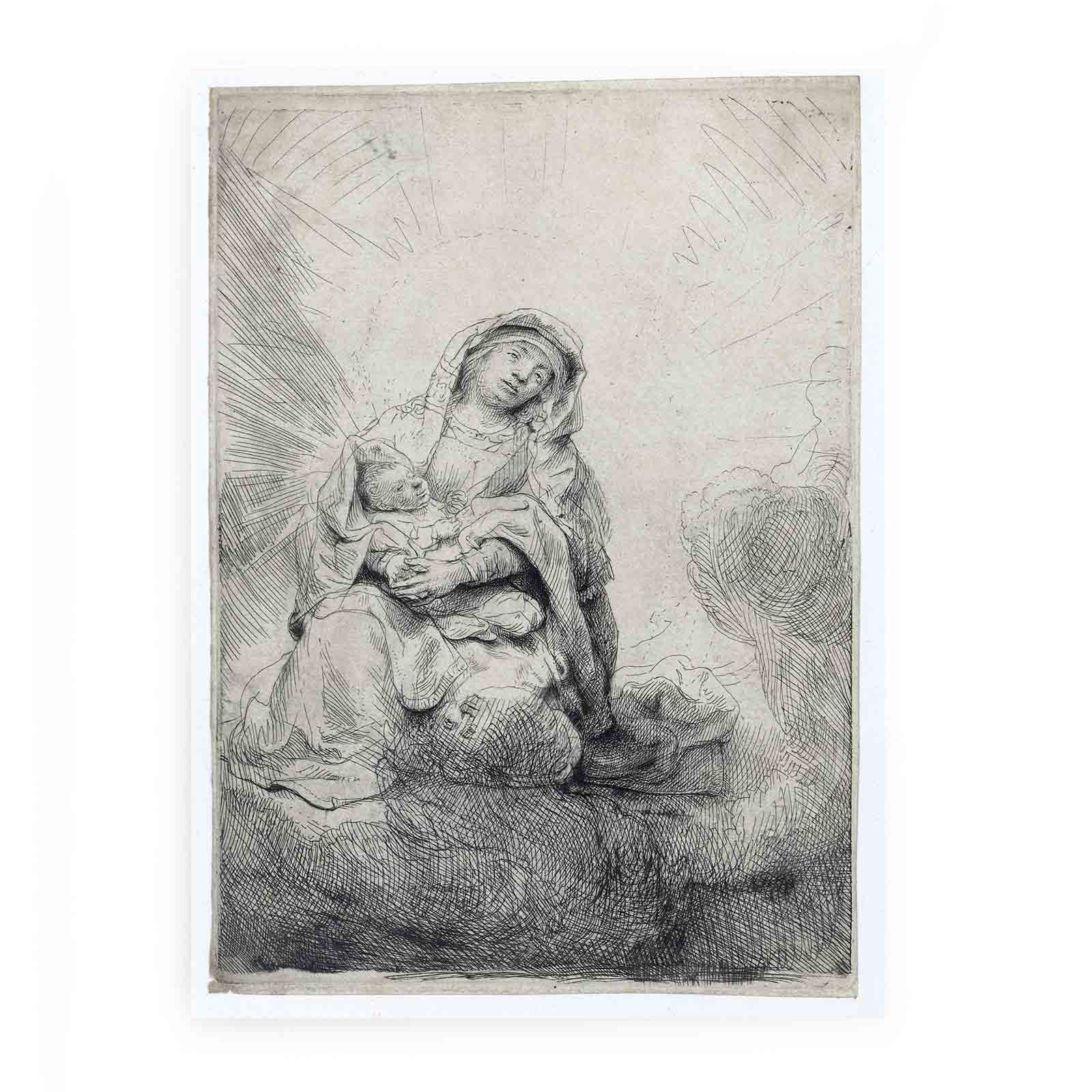 The Virgin and Child in the Clouds Painting