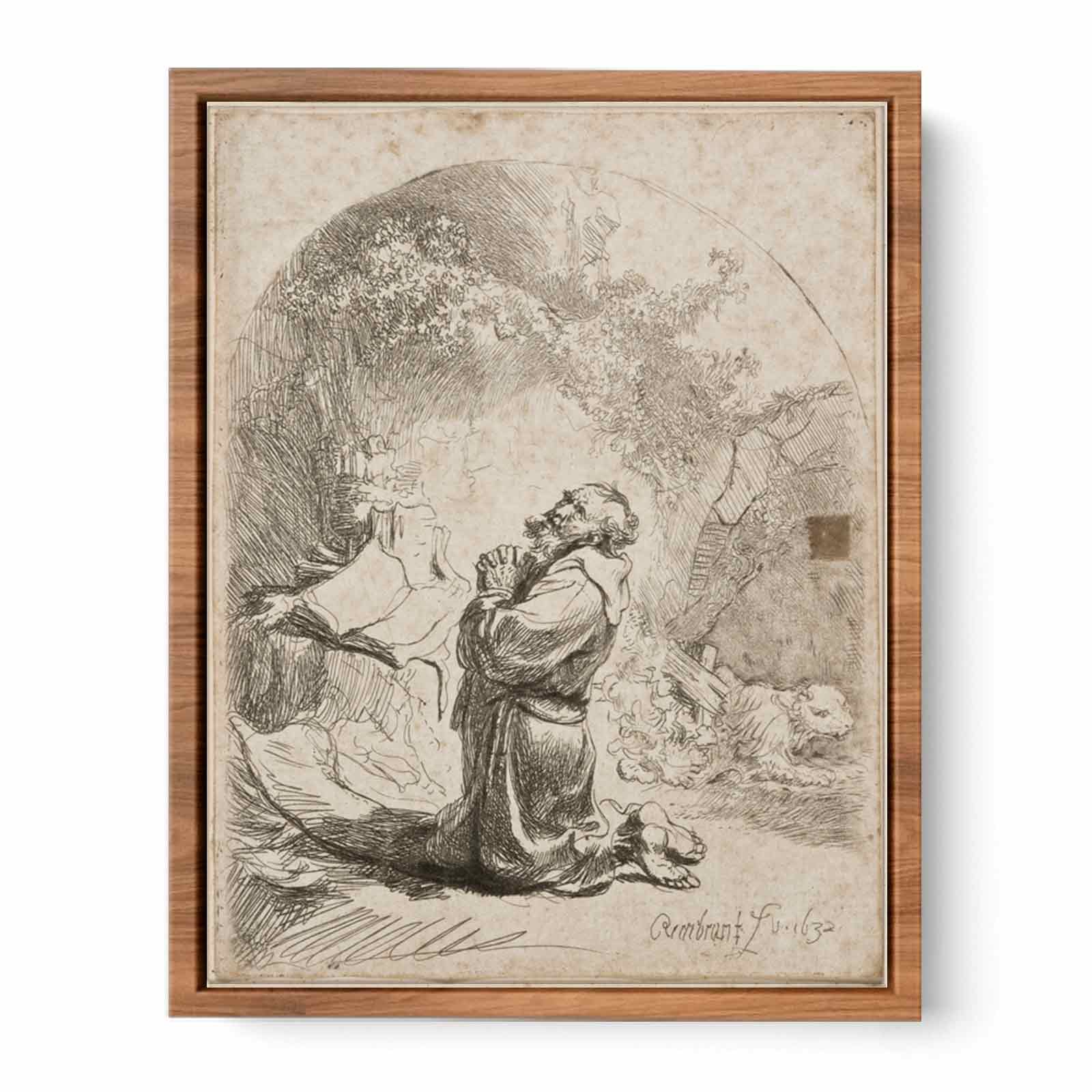 Saint Jerome praying Arched Painting