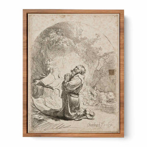 Saint Jerome praying Arched Painting