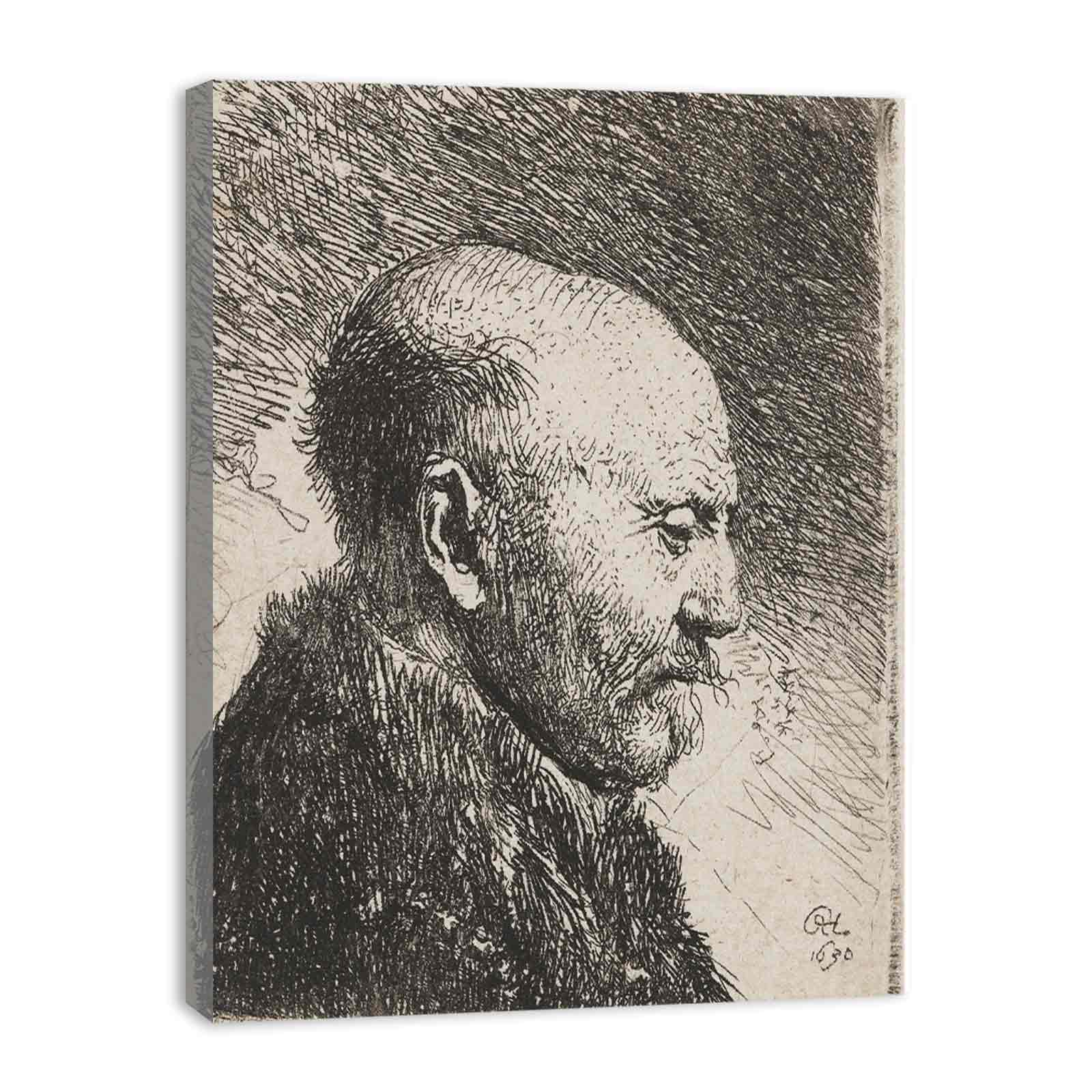 Bald-headed man in Profile Right; The Artist's Father Painting
