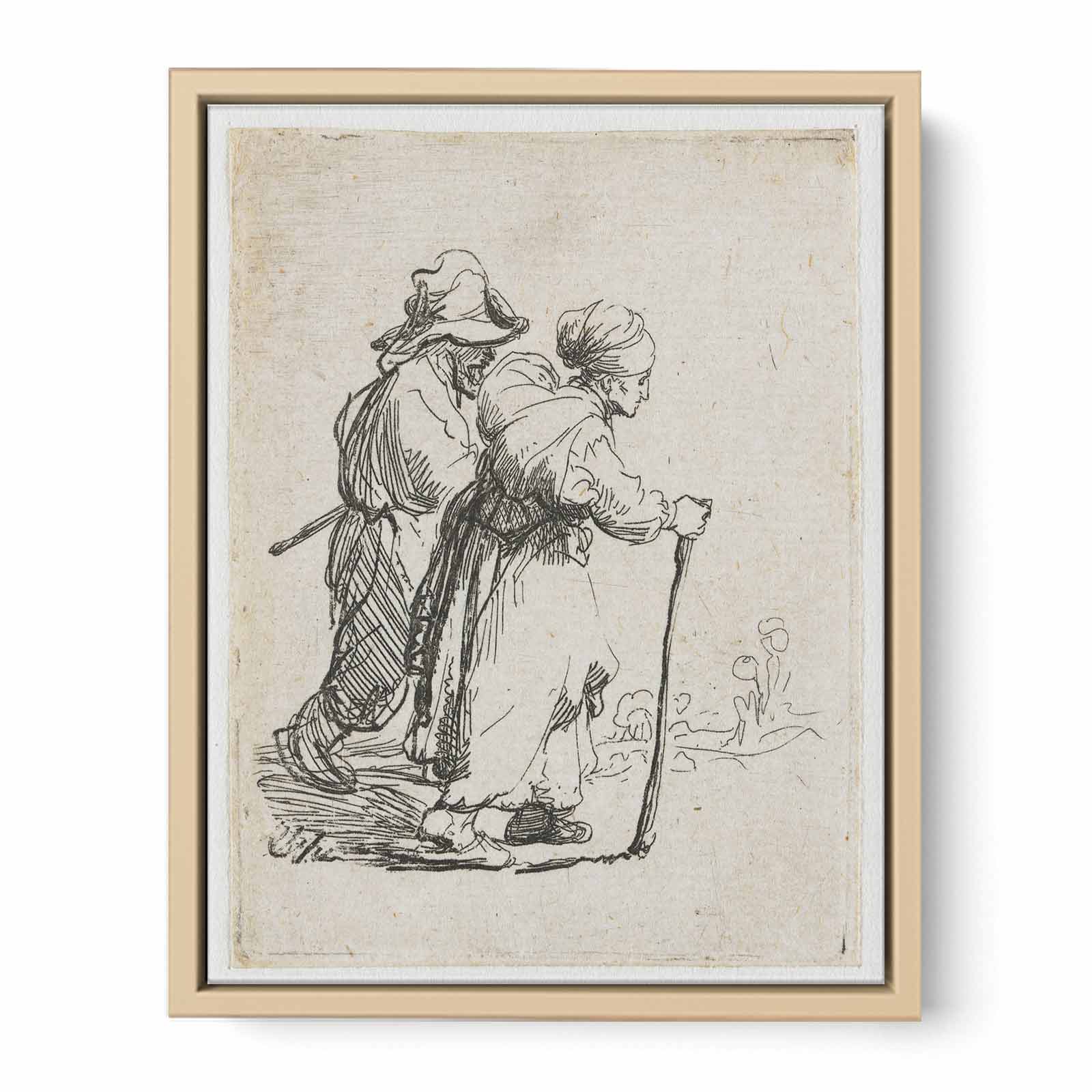 Two Tramps; a Man and a Woman Painting