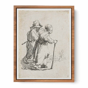 Two Tramps; a Man and a Woman Painting