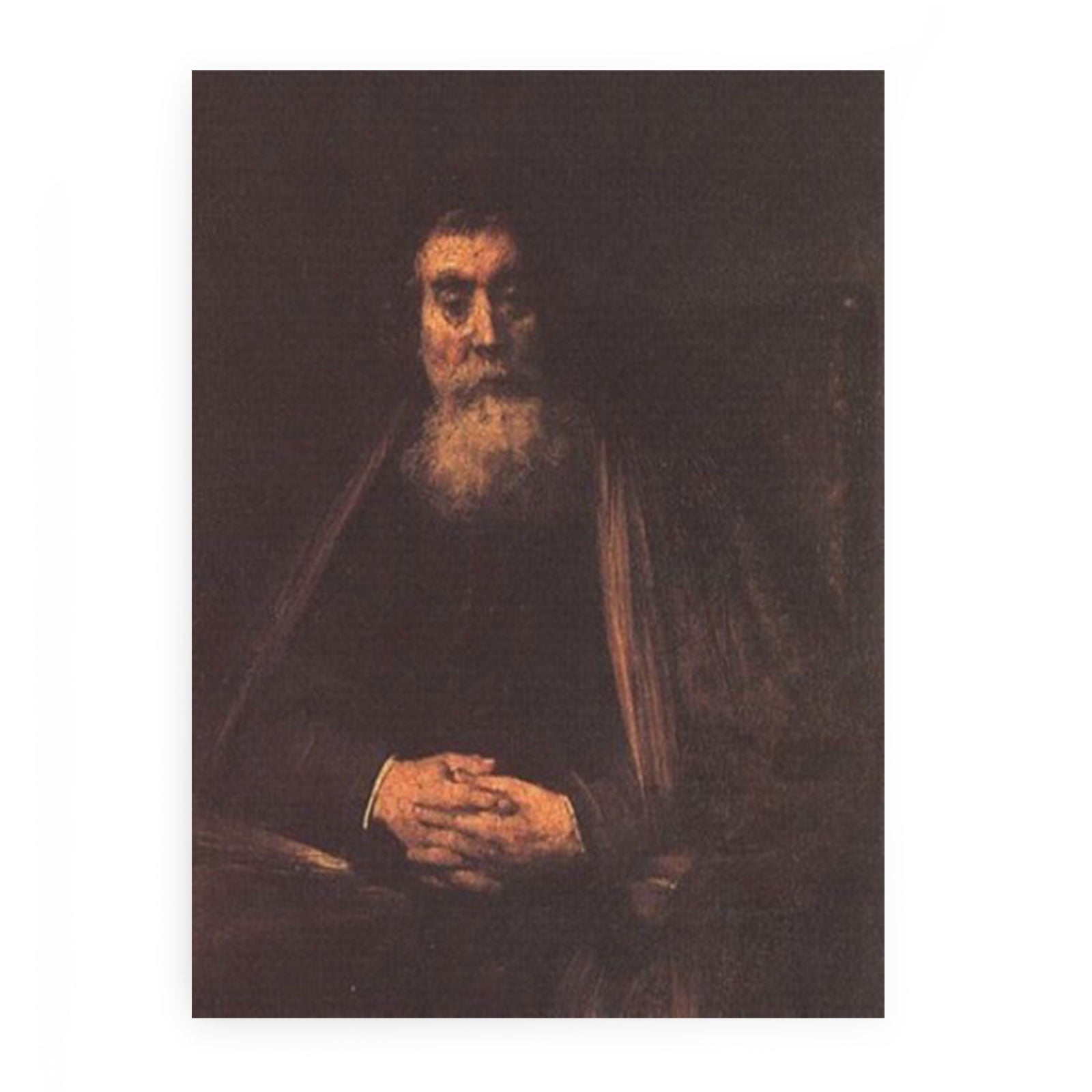 Portrait of an old man in the armchair Painting