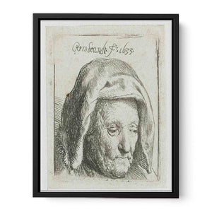 The Artist's Mother in a Cloth Headdress, looking down Head only Painting