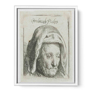 The Artist's Mother in a Cloth Headdress, looking down Head only Painting