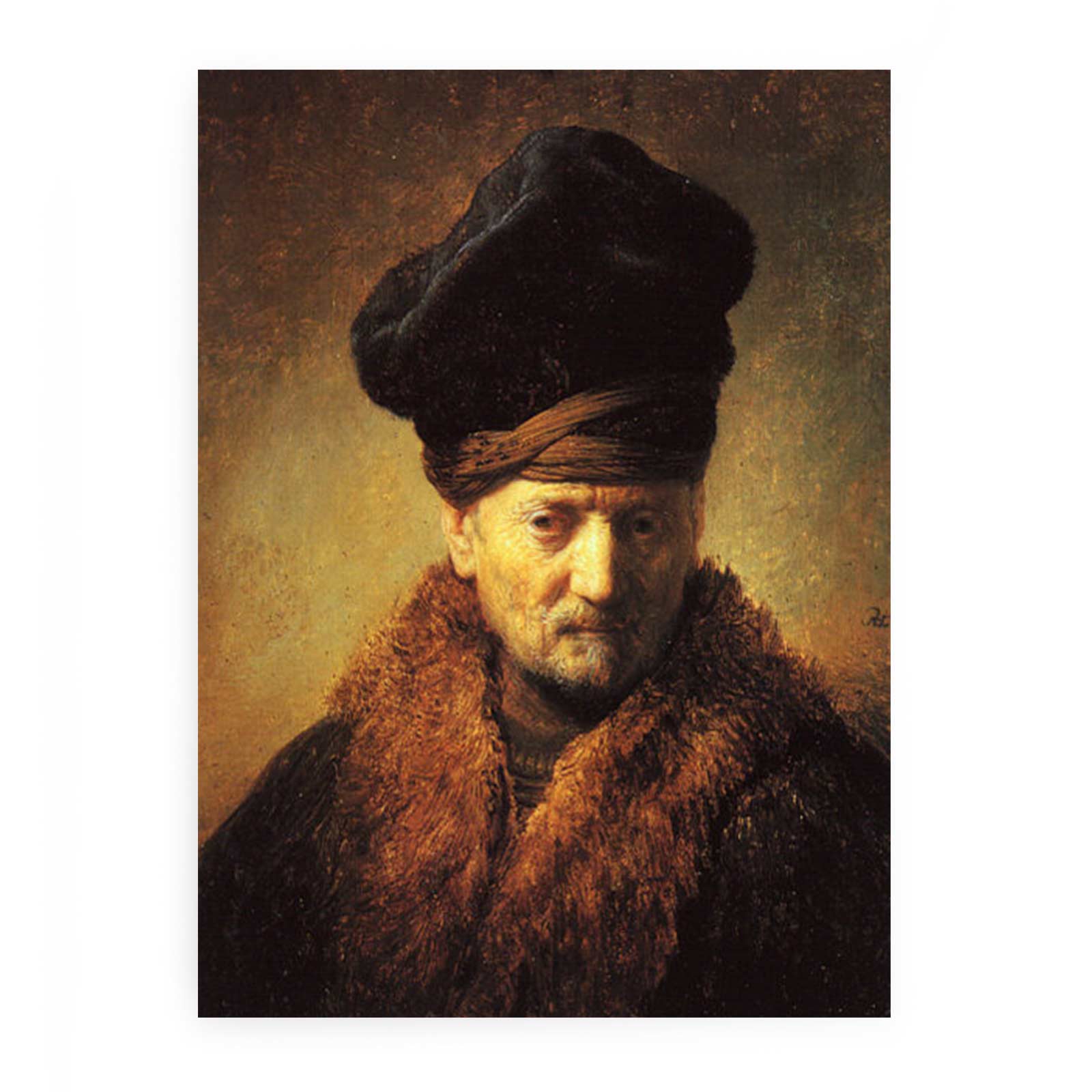 Bust of an Old Man in a Fur Cap 1630 Painting