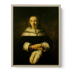 Portrait of a Lady with an Ostrich-Feather Fan c. 1660 Painting