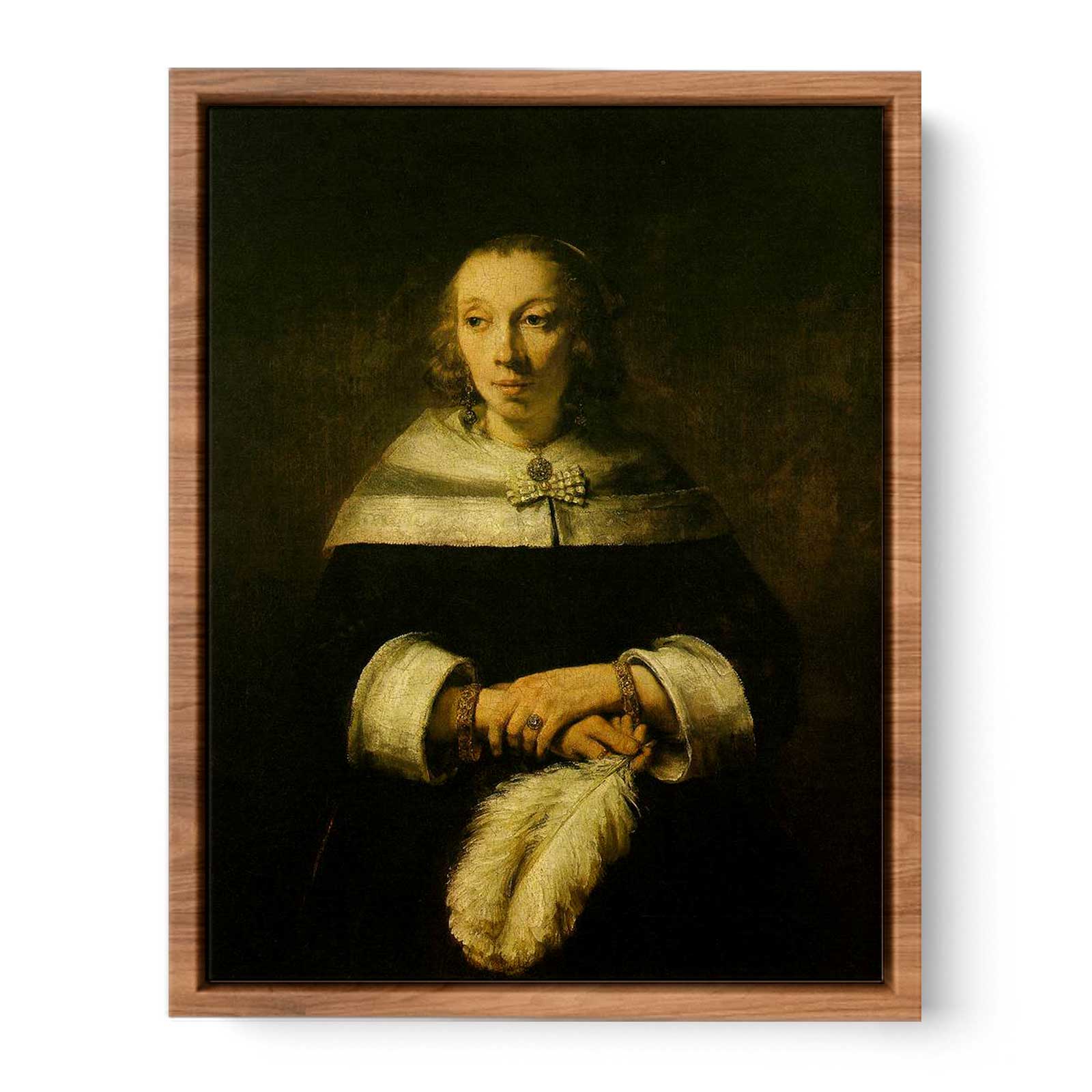 Portrait of a Lady with an Ostrich-Feather Fan c. 1660 Painting