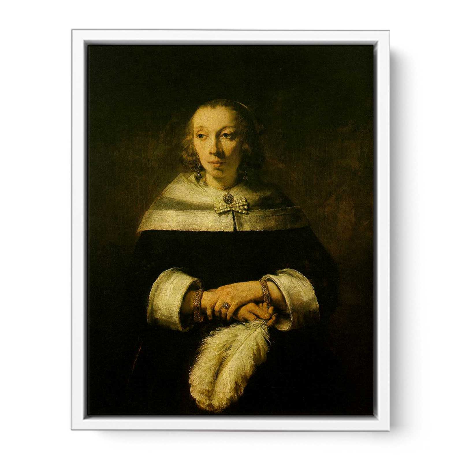 Portrait of a Lady with an Ostrich-Feather Fan c. 1660 Painting