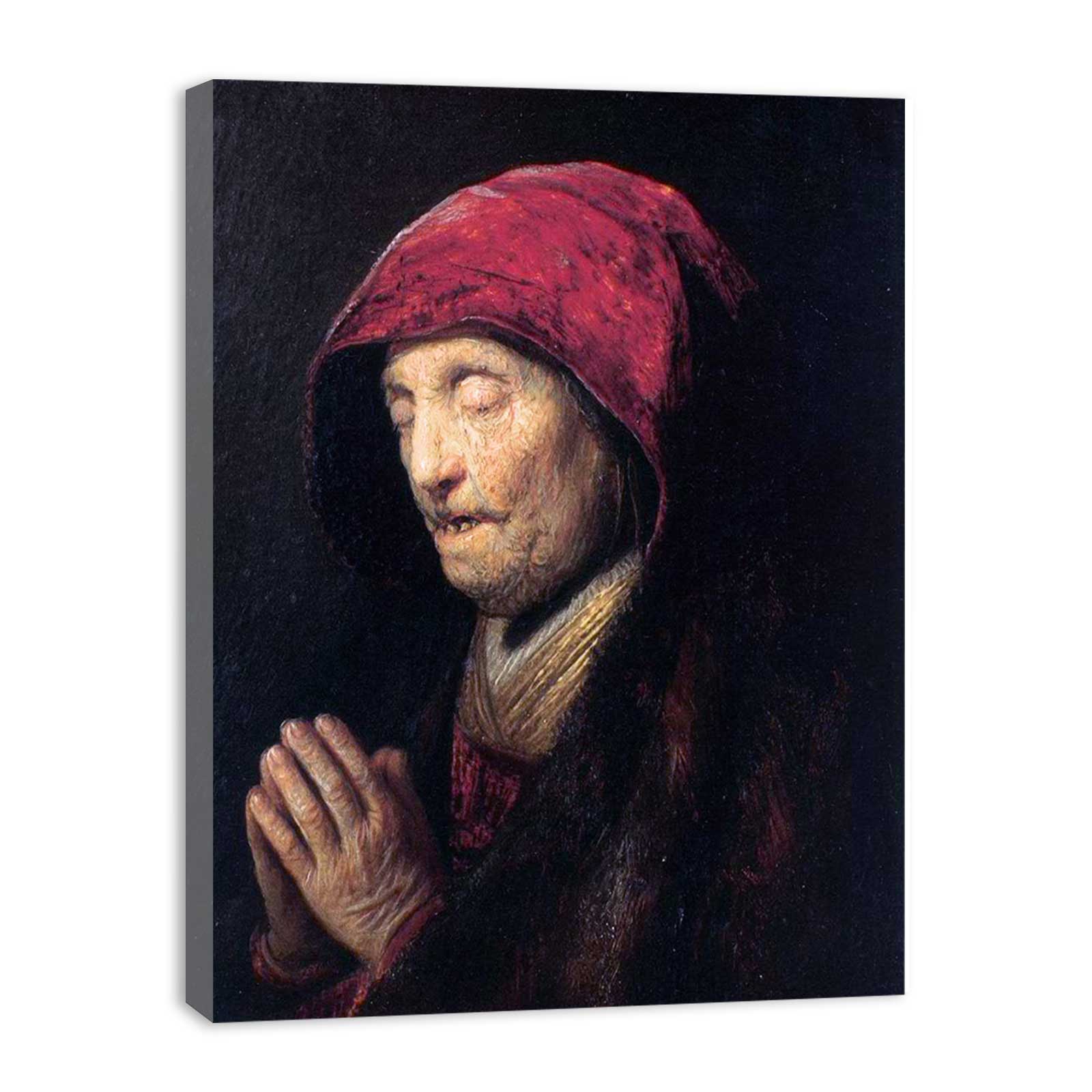 Old Woman Praying Painting