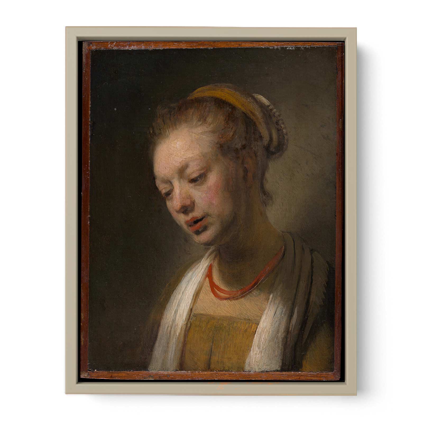 Young Woman with a Red Necklace Painting