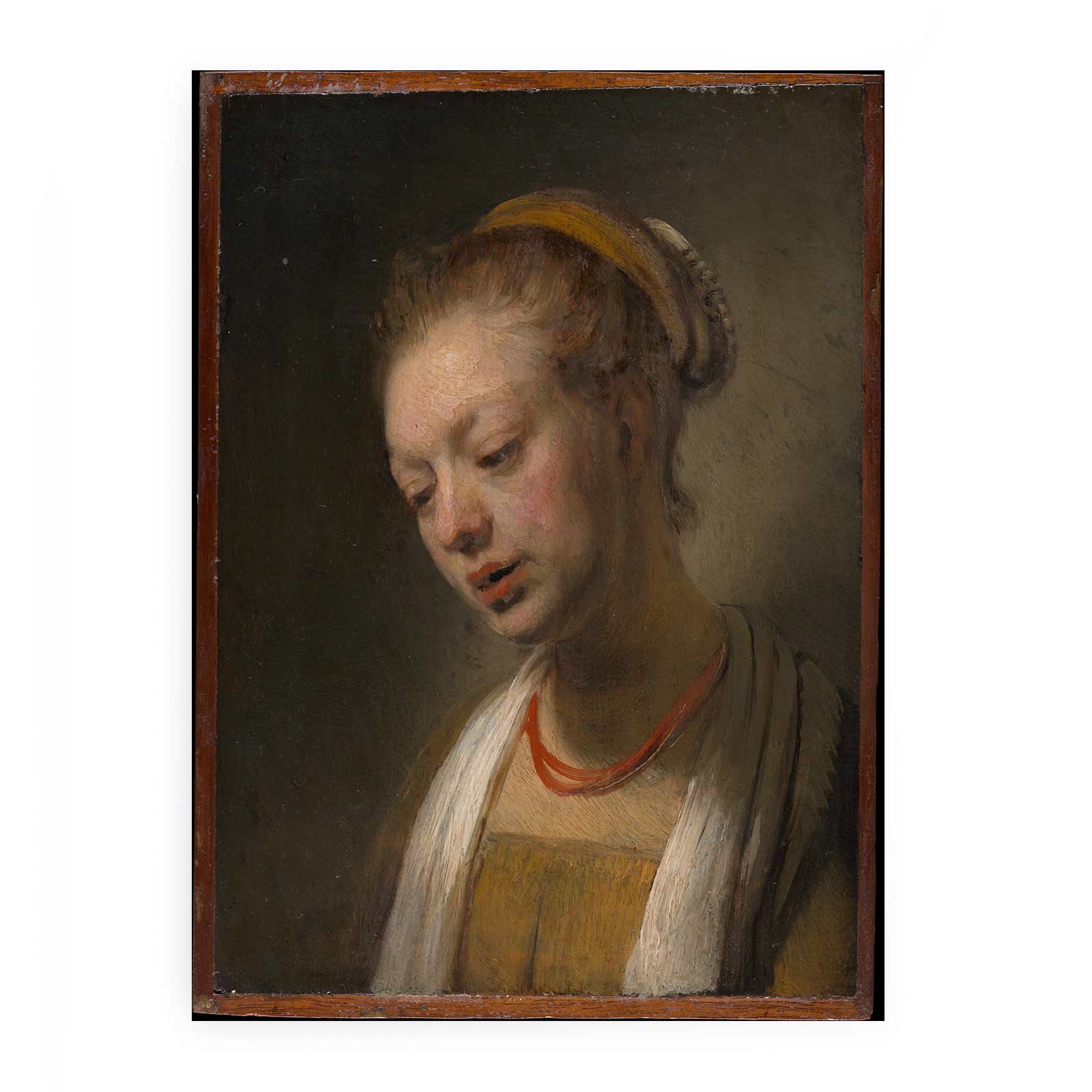 Young Woman with a Red Necklace Painting