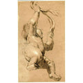 Sketch of Putto Holding a Sash in Both Hands, Seen from Below 