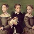 Three children with dog 