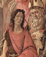 Altarpiece, Madonna Enthroned main panel, four angels and saints, St. John the Baptist detail and St. Ignatius artwork preview