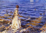 Girl Fishing Painting artwork preview