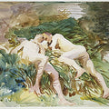 Tommies Bathing 1918 Painting by John Singer Sargent