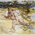 Figure on Beach Florida 1917 Painting by John Singer Sargent