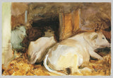 Three Oxen ca 1910 Painting artwork preview