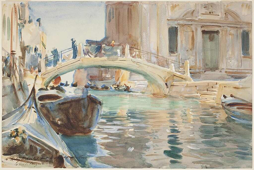 Ponte San Giuseppe di Castello, Venice Painting by John Singer Sargent