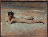 Naked boy on the beach Painting artwork preview