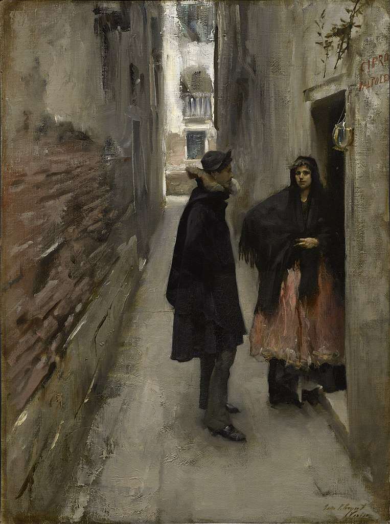 A Street In Venice Painting by John Singer Sargent