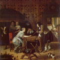 A wooded landscape with peasants on a path by a watermill, a hill beyond Painting by Jan Steen