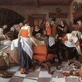 "Oude Vrijer - Jonge Meid" c. 1665 Painting by Jan Steen
