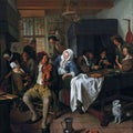 Inn with Violinist and Card Players 1665-68 Painting by Jan Steen