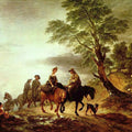 Open Landscape with Mounted Peasants 