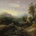 Mountain Landscape with Peasants Crossing a Bridge 