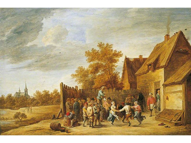 Peasants Dancing Outside an Inn 