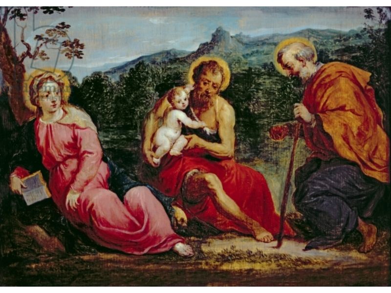 Holy Family and St.John the Baptist, after an original by Paris Bordone 