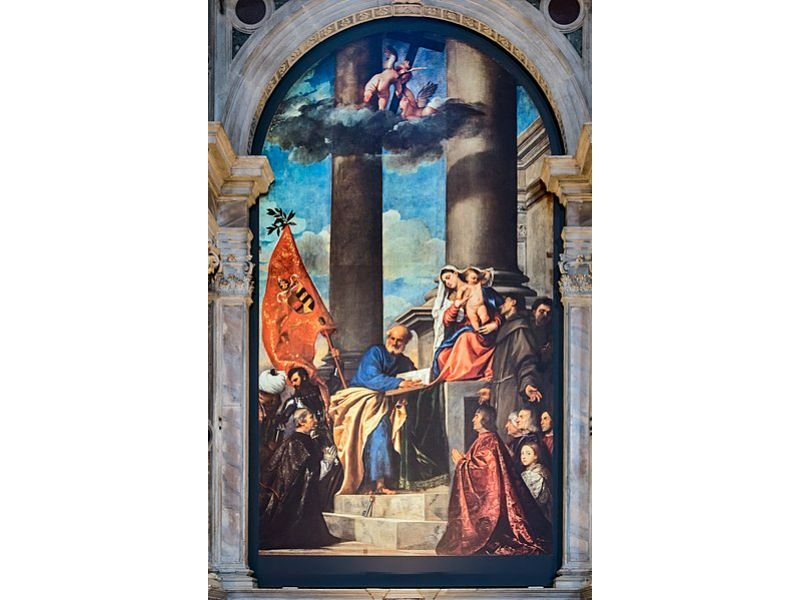 Madonna with Saints and Members of the Pesaro Family 1519 26