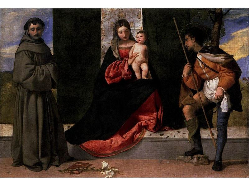 Madonna and Child with Sts Anthony of Padua and Roch