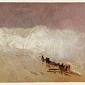 Shore Scene with Waves and Breakwater 