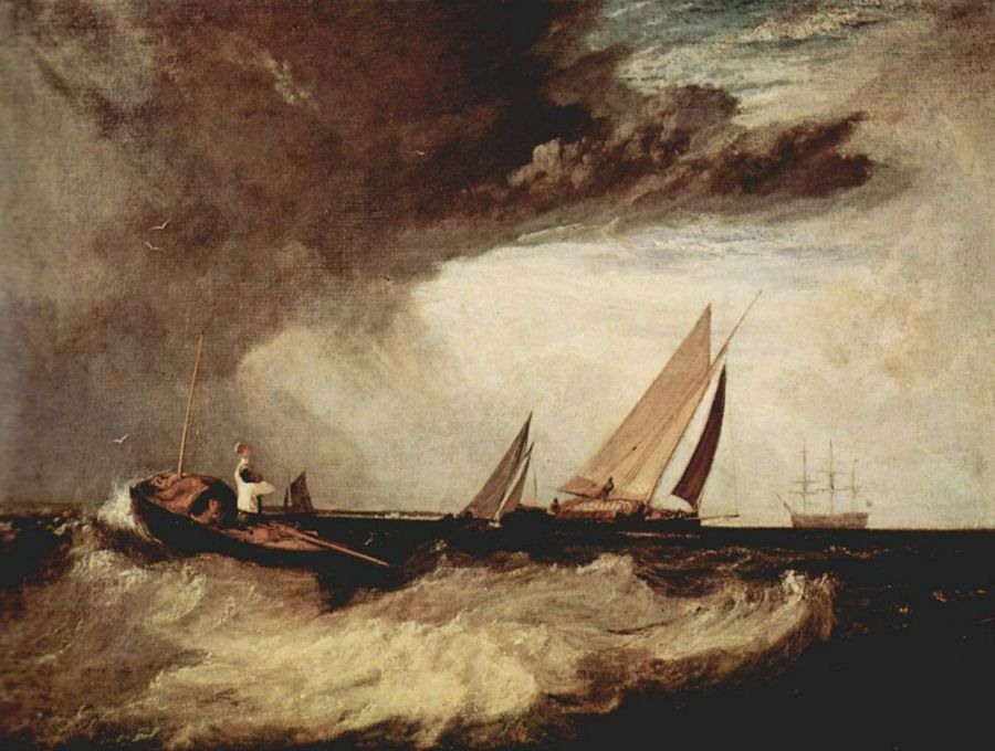 A fisherman from Bury Shoe Ness preit a Prahm of Whitstable Painting by Joseph Mallord William Turner
