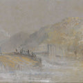 Foul by God River Landscape with Anglers Fishing from a Weir, c.1830 Painting  by Joseph Mallord William Turner