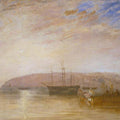 Ship traffic in front of the headland of East Cowes 