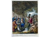 The Indians giving a talk to Colonel Bouquet in a conference at a council fire, near his camp on the banks of Muskingum in North America in Oct. 1764 artwork preview