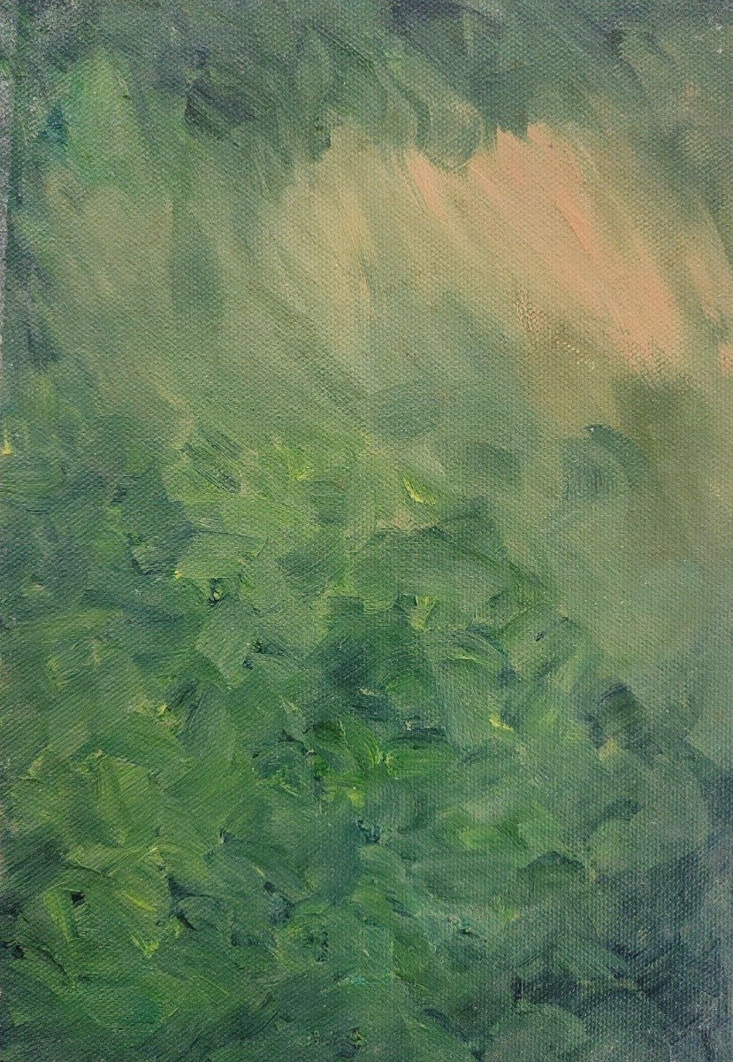 Abstract Forest Oil Painting 