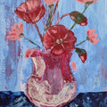 Red Flower and Red Vase Painting 