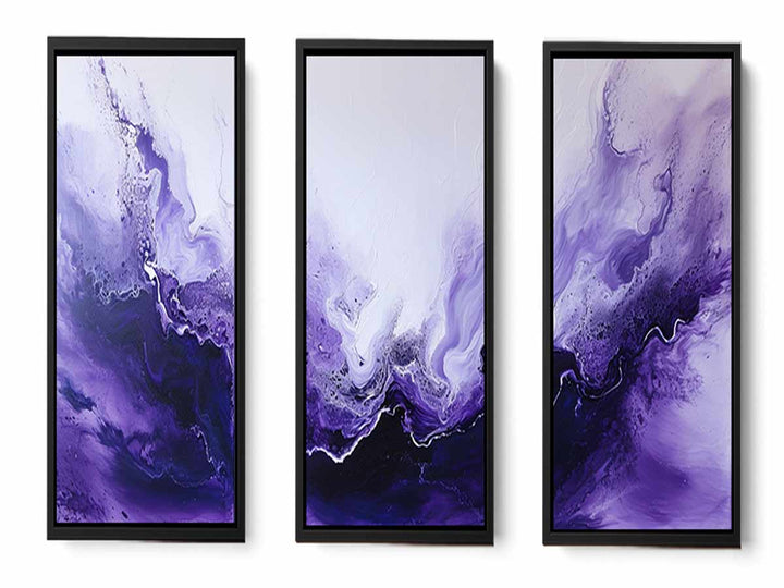 3 Panel  Purple Painting