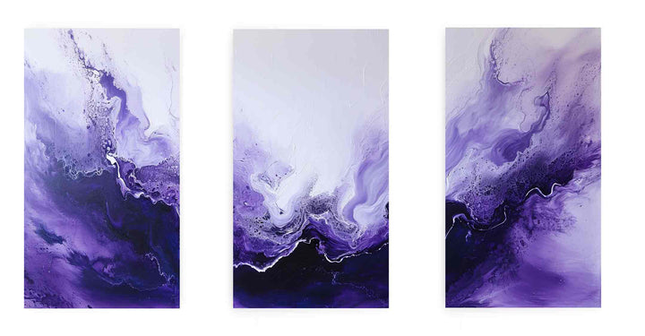 3 Panel  Purple Painting